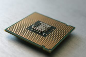 a close up of a cpu chip on a table