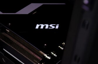 A close up of the msi logo on the side of a motherboard